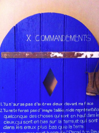 Porte en chêne" Les dix commendements"
